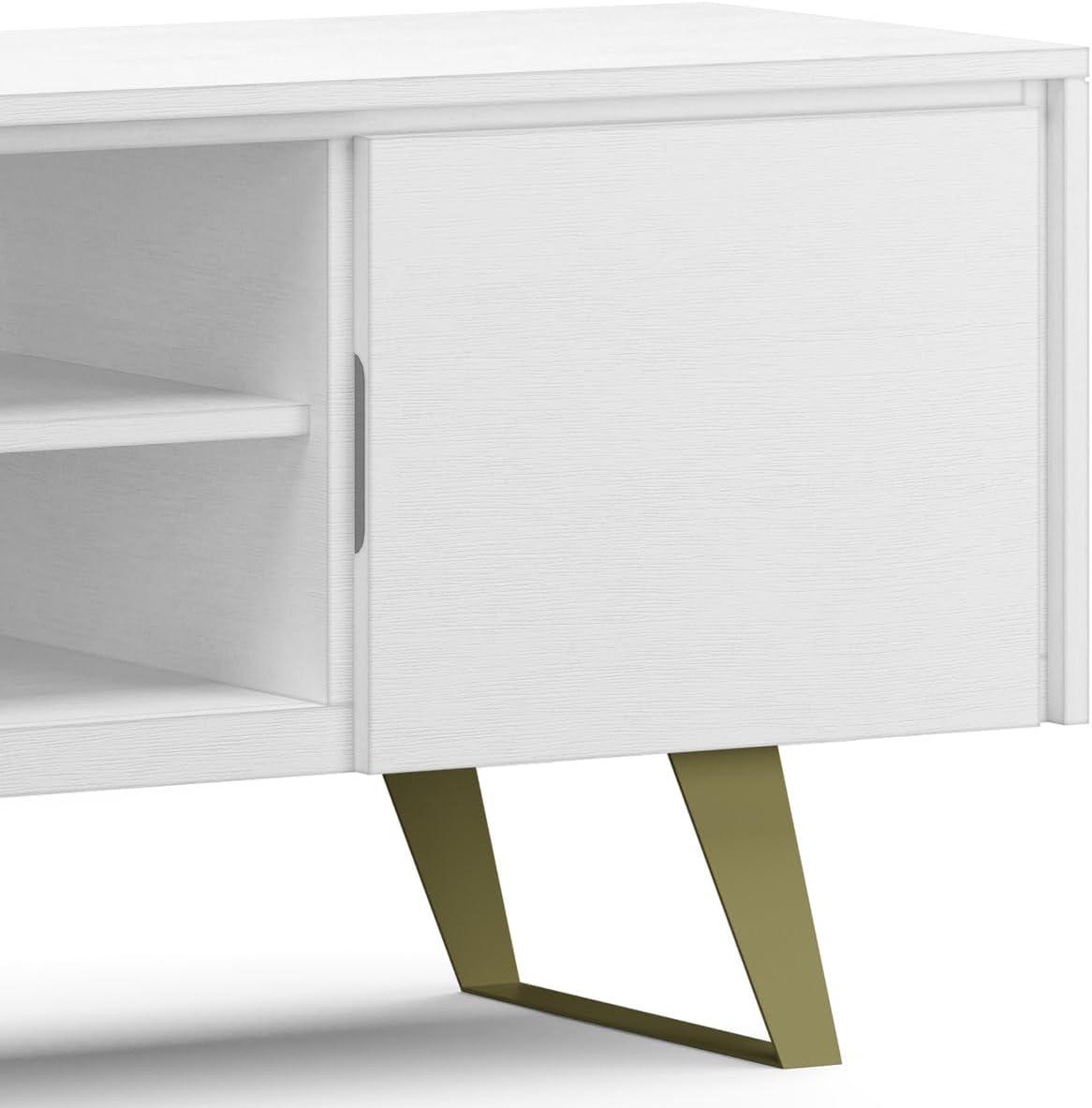 Simpli Home Lowry 63"W Solid Wood Modern Industrial TV Stand for TVs up to 70" with Storage