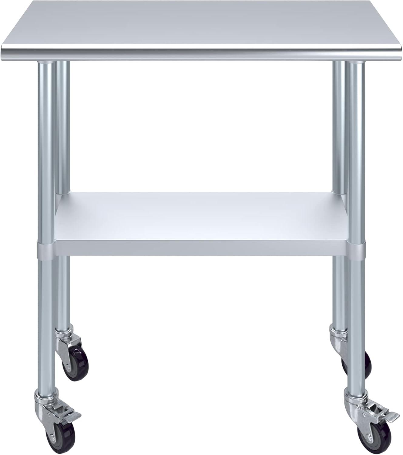 Amgood Stainless Steel Table With Wheels