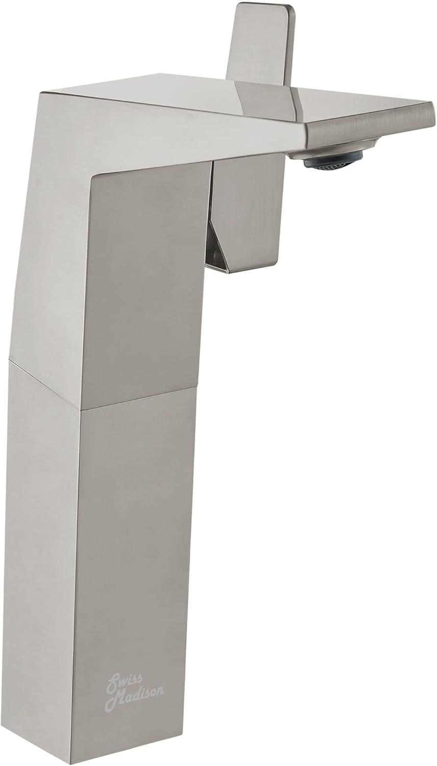 Carré Brushed Nickel Single-Handle High Arc Bathroom Faucet