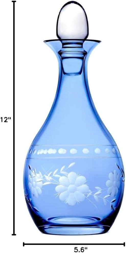 Godinger Silver Art Co Celosia Baby Blue Decanter 48 oz