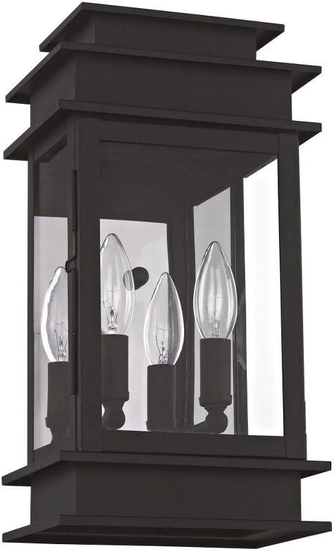 2014-04-Livex Lighting-Princeton - 2 Light Outdoor Wall Lantern in Traditional Style - 7.5 Inches wide by 14 Inches high-Black Finish