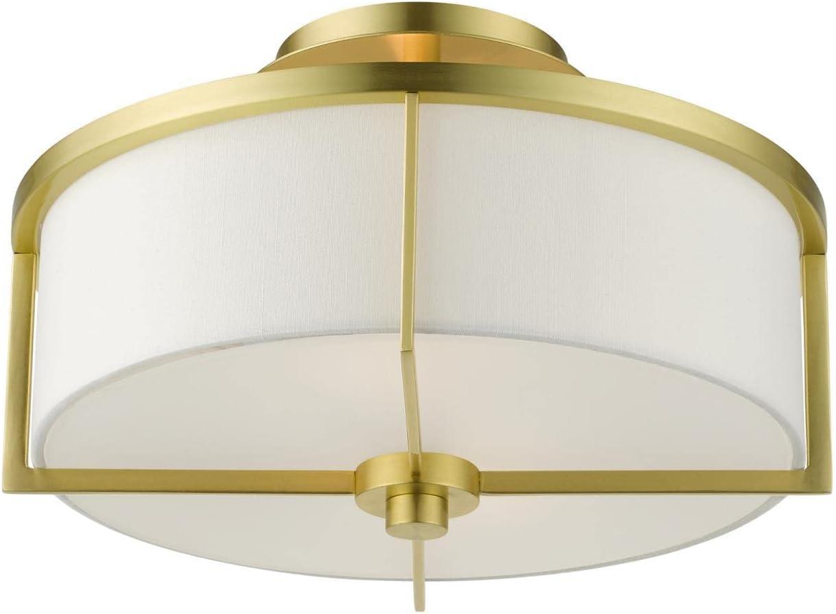 Livex Lighting Wesley 2 - Light Semi-Flush Mount in  Satin Brass