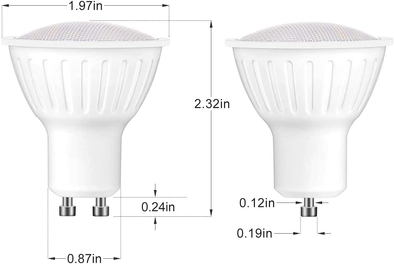 LED GU10 Dimmable Led Replacement for Halogen Bulb - MR16 Shape GU10 Base for Accent, Recessed, Track Lighting, 120°Beam Angle, 3000K Soft Light Gu10 Flood Light Bulb,(6 Pack)