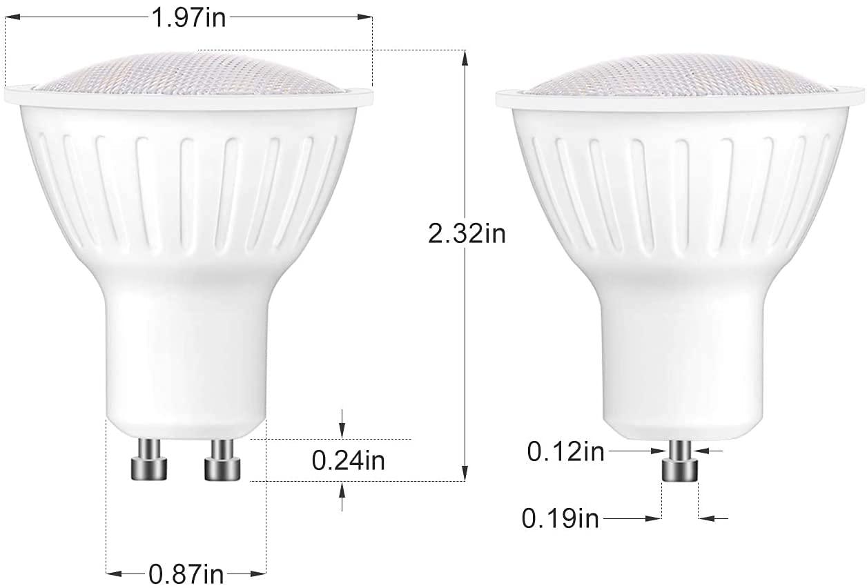 LED GU10 Dimmable Led Replacement for Halogen Bulb - MR16 Shape GU10 Base for Accent, Recessed, Track Lighting, 120°Beam Angle, 3000K Soft Light Gu10 Flood Light Bulb,(6 Pack)