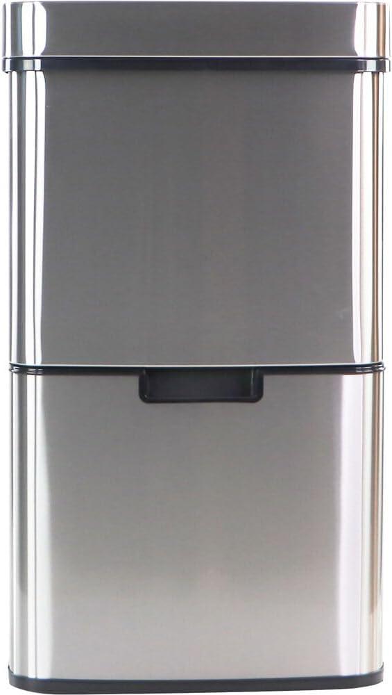 62L Stainless Steel Touchless Dual Bin Kitchen Trash Can