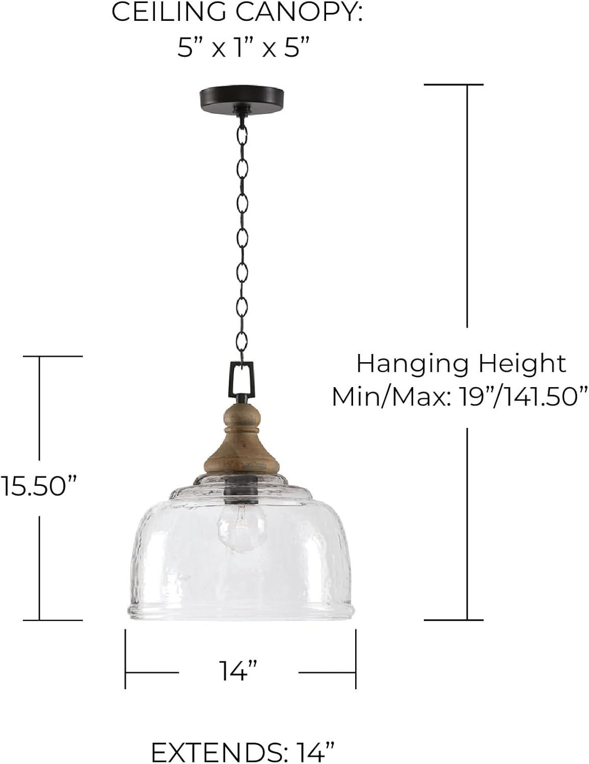 14 Inch 1 Light Pendant In Urban/Industrial Style 14 High By 15.5 Wide-Grey Wash/Iron Silk Finish    -Traditional Installation Capital Lighting