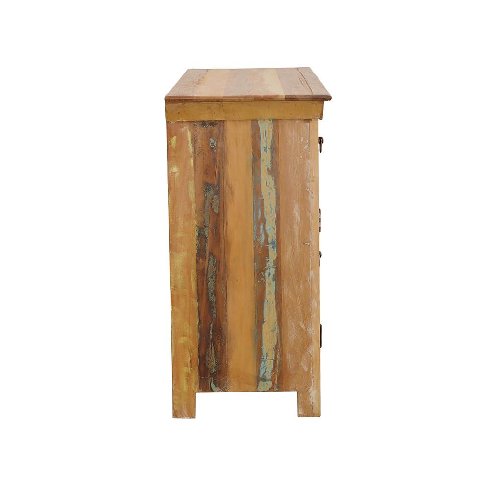Coaster Company Reclaimed Wood 3-Door Accent Cabinet, Dark and Light Brown