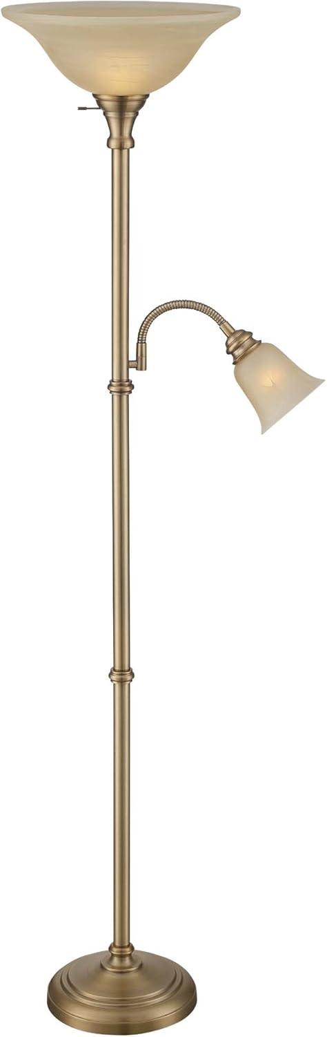 Lite Source Brand Henley Torchiere Lamp in Antique Brass Color