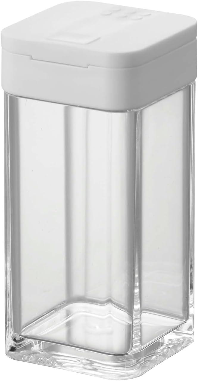 White Plastic Rectangular Spice Shaker Jar