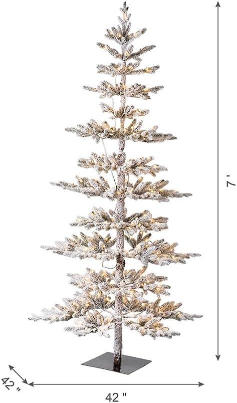 Glitz Design Glitzhome 9ft Deluxe Pre-Lit Flocked Pine Artificial Christmas Tree with 650 Warm White