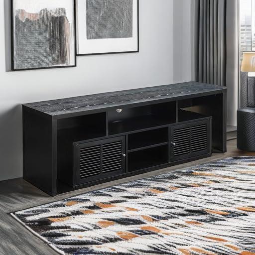 Convenience Concepts Designs2Go Lexington 59" TV Stand in Black Wood Finish