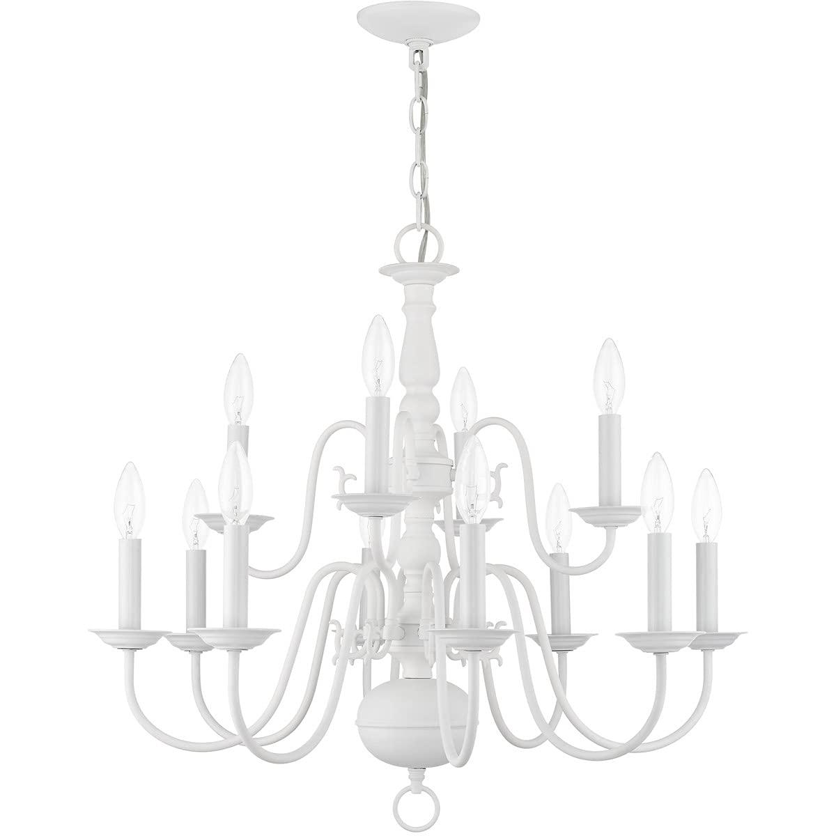 Livex Lighting Williamsburgh 12 - Light Chandelier in  White