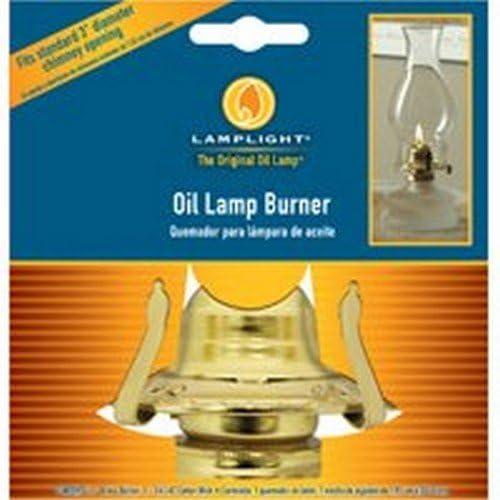 Lamplight Farms Large Brass-Plated Oil Lamp Burner with Flat Wick