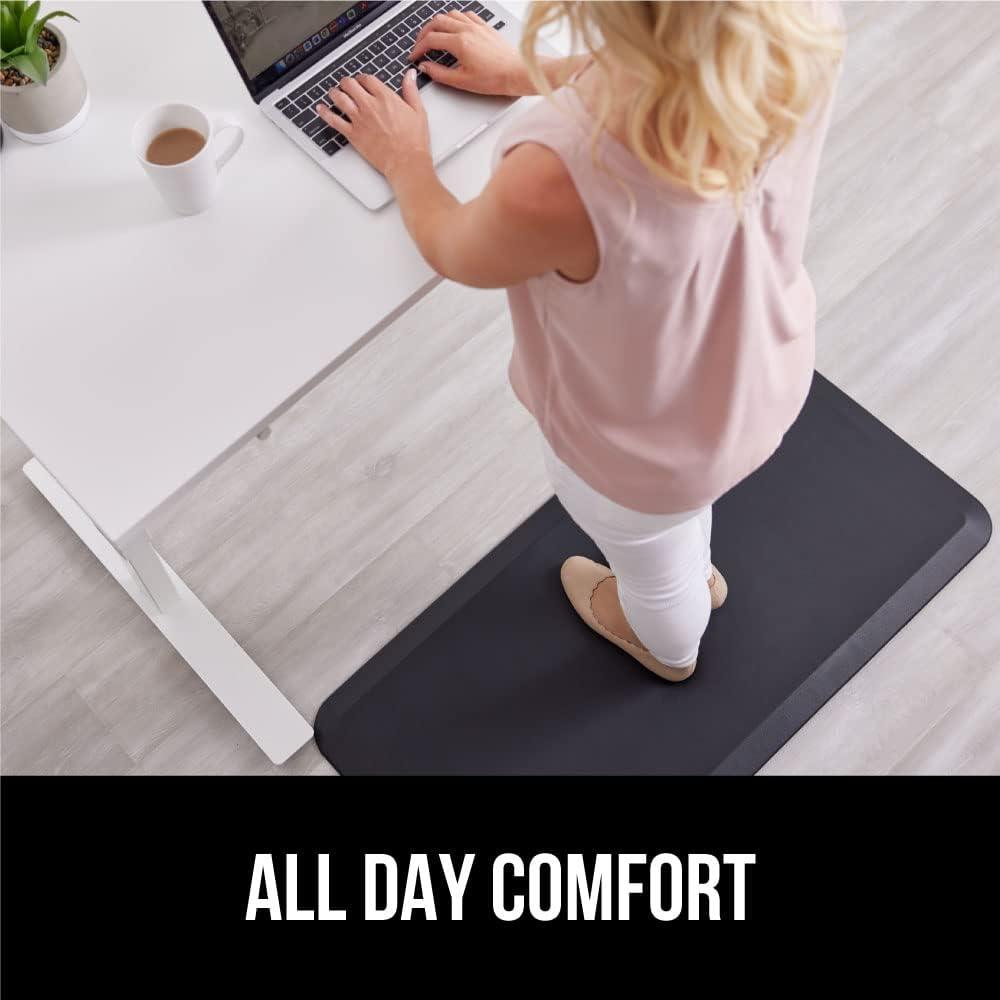 Gorilla Grip Original Premium Anti Fatigue Comfort Mat, Ergonomically Engineered, Extra Support and Thick, Kitchen and Office Standing Desk, 32x20 Inches, Black
