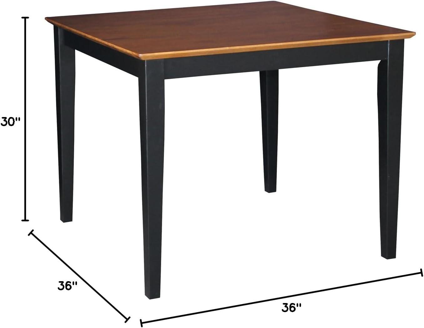 36" Square Solid Wood Top Table with Shaker Legs - International Concepts