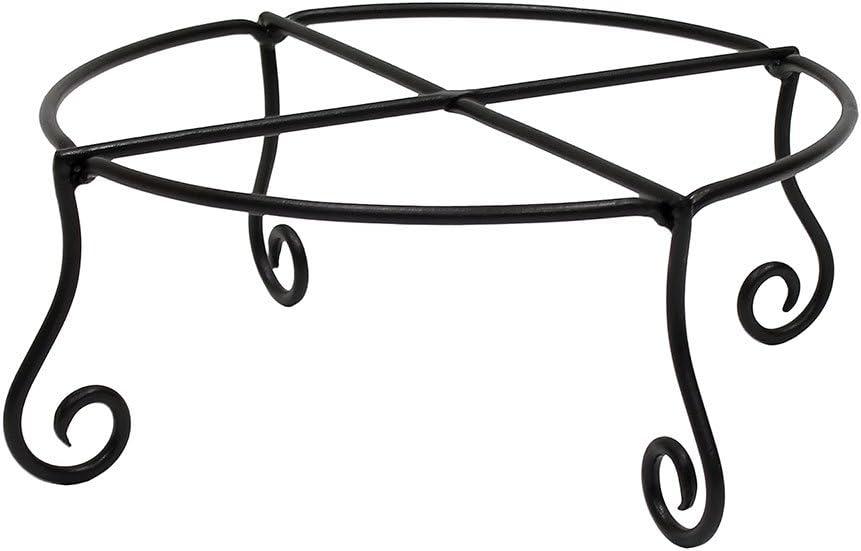 Large Black Wrought Iron Circular Plant Stand