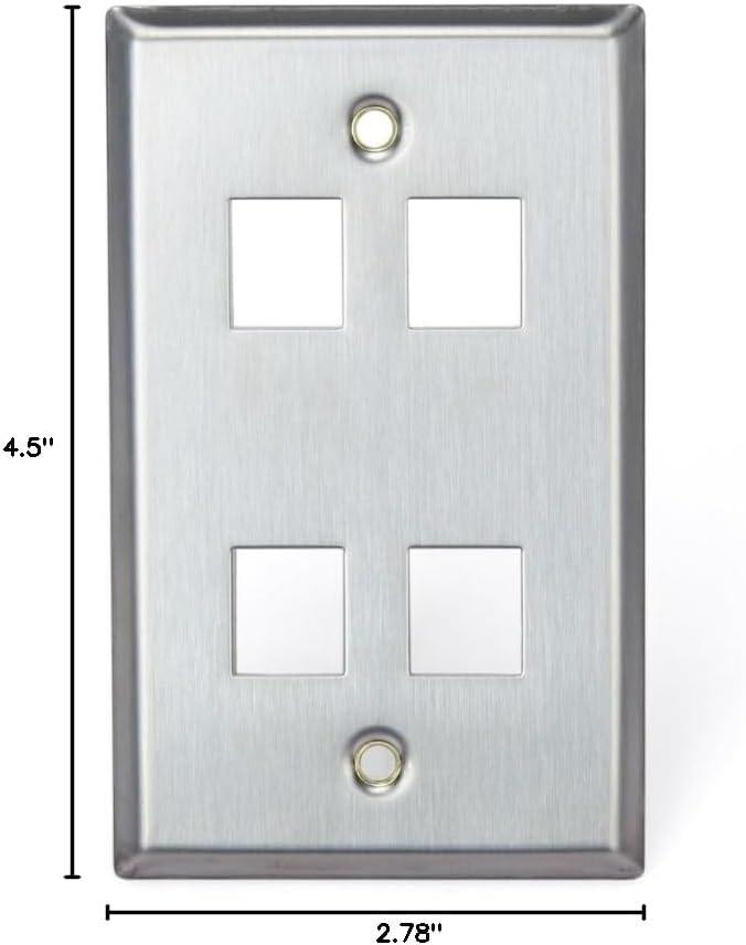Stainless Steel 4-Port Keystone Mounting Plate