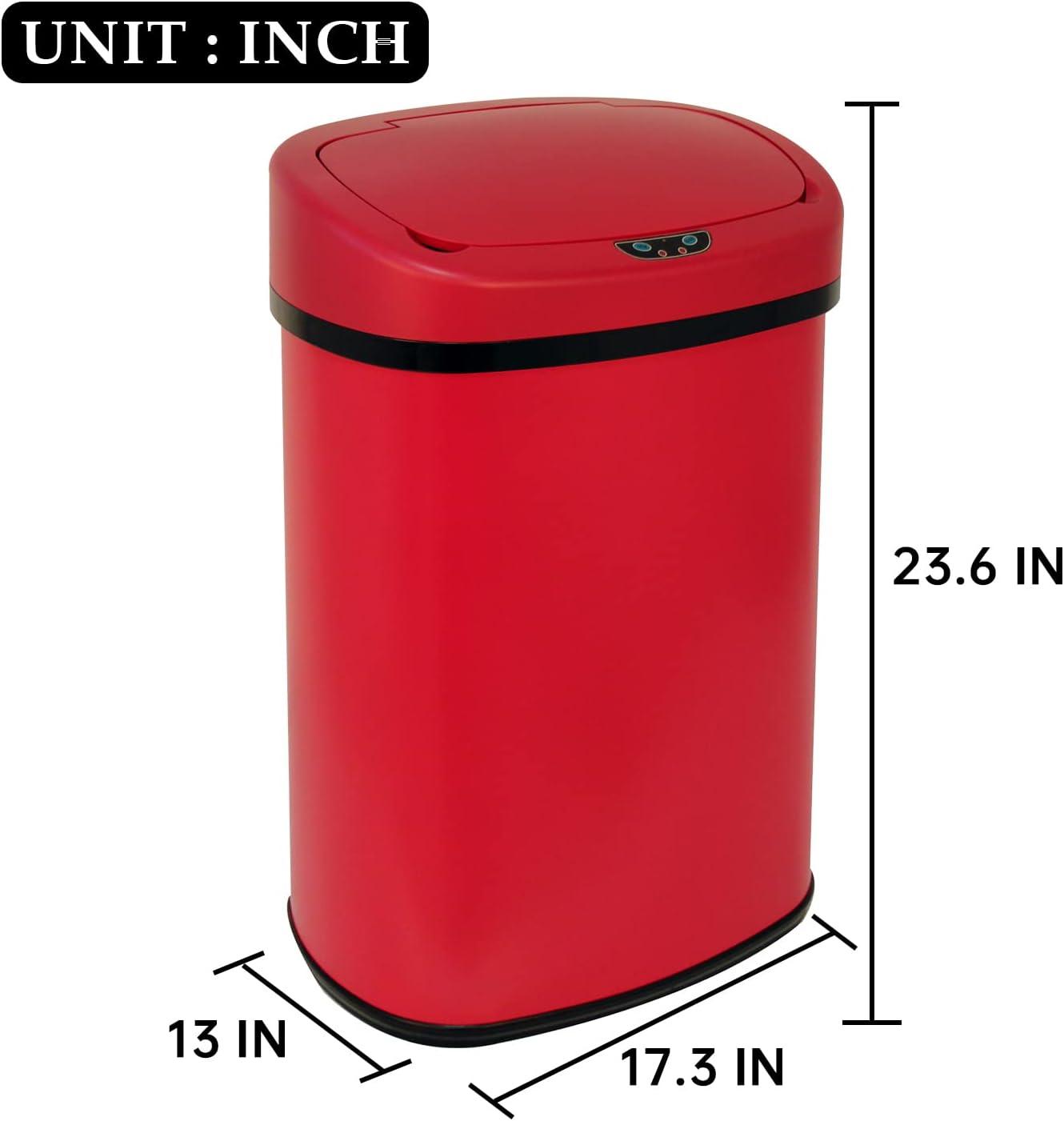 FDW Stainless Steel Motion Sensor,Touch Top - 13 Gallons