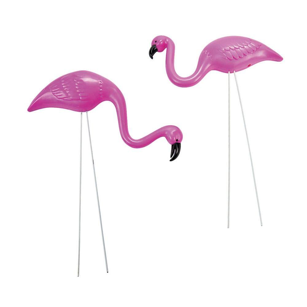 Fun Express Plastic Mini Pink Flamingo Yard Ornaments