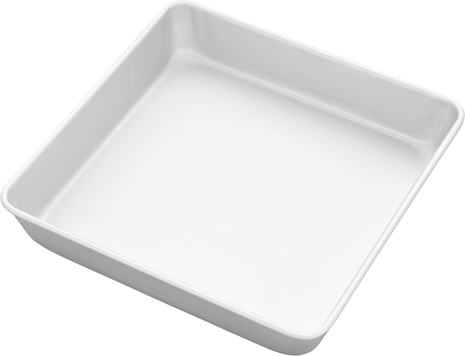 10-Inch Silver Aluminum Non-Stick Square Cake Pan