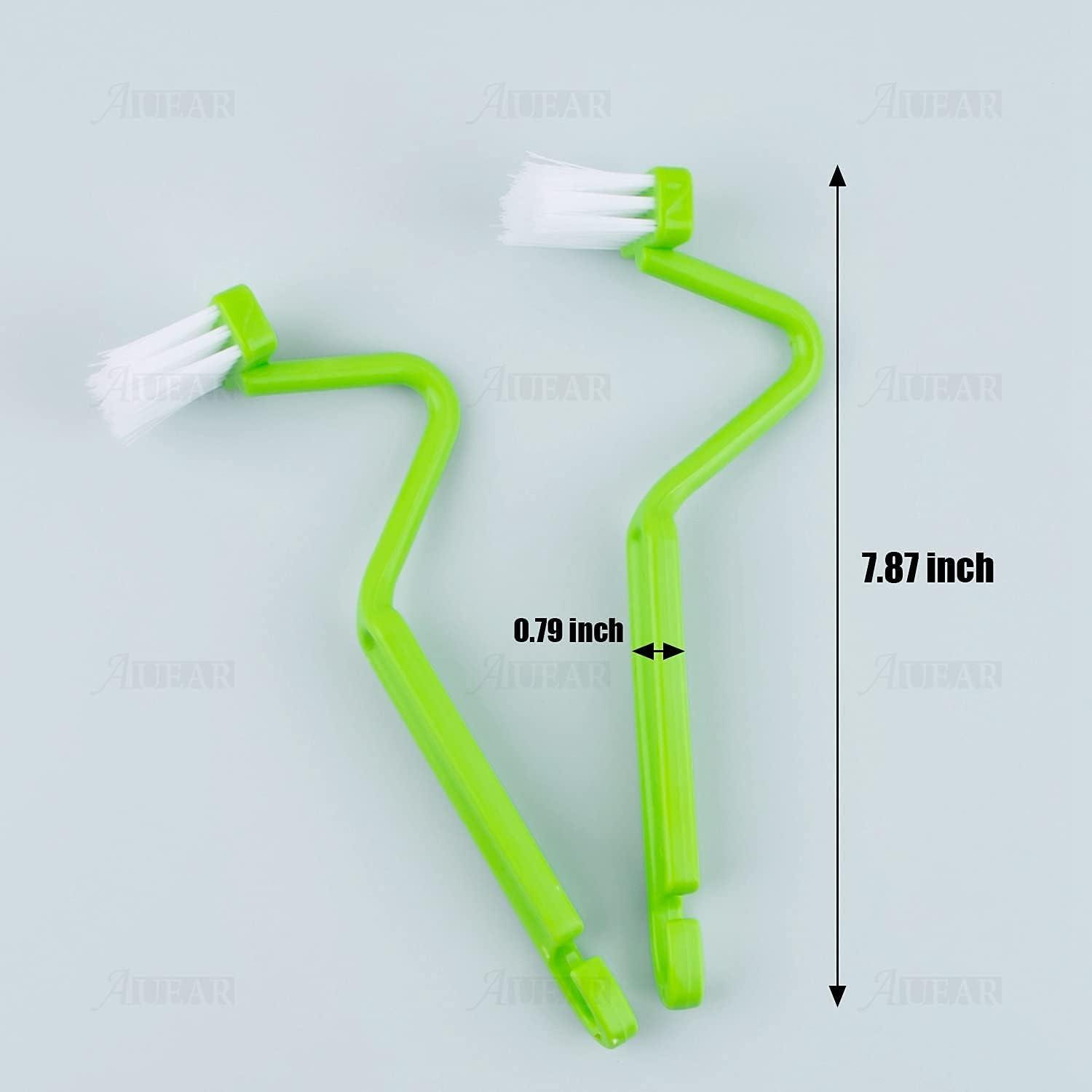 Green Plastic Curved V-Shaped Toilet Brush Set