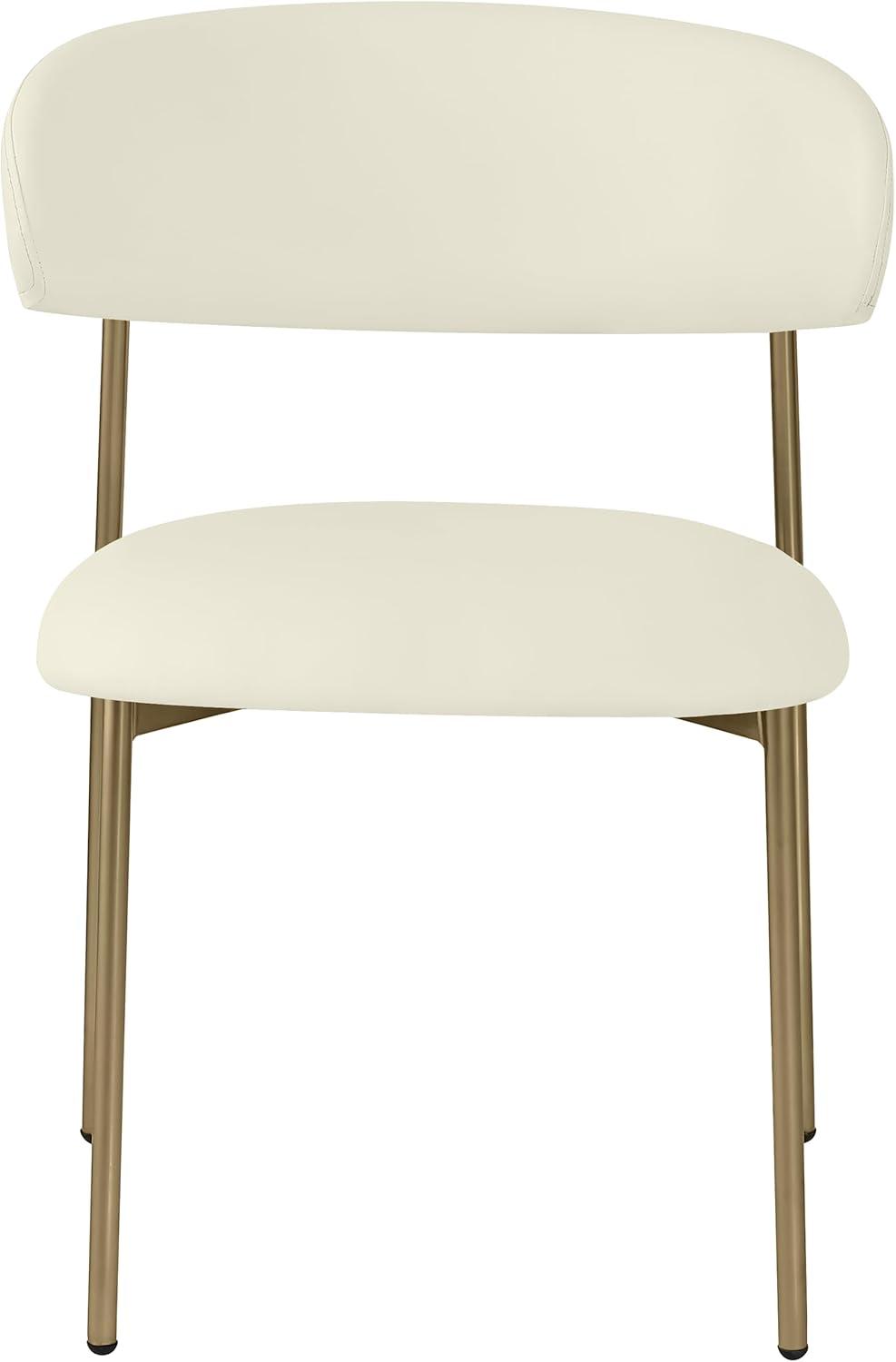 Meridian Furniture Lupita Cream Vegan Leather Dining Chair (Set of 2)