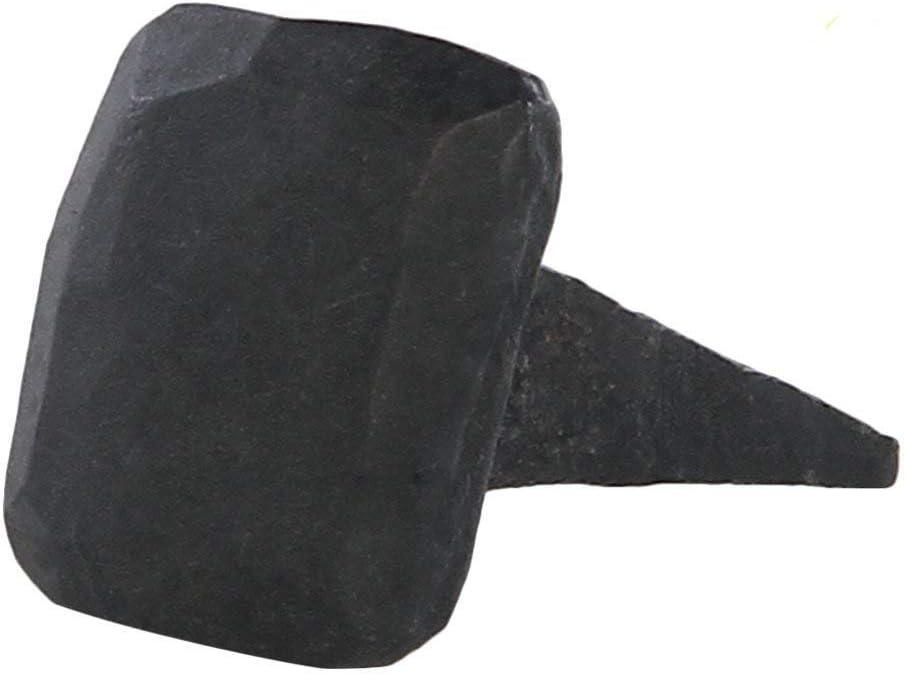 Set of 6 Black Iron Decorative Clavos with Rectangular Flat Head