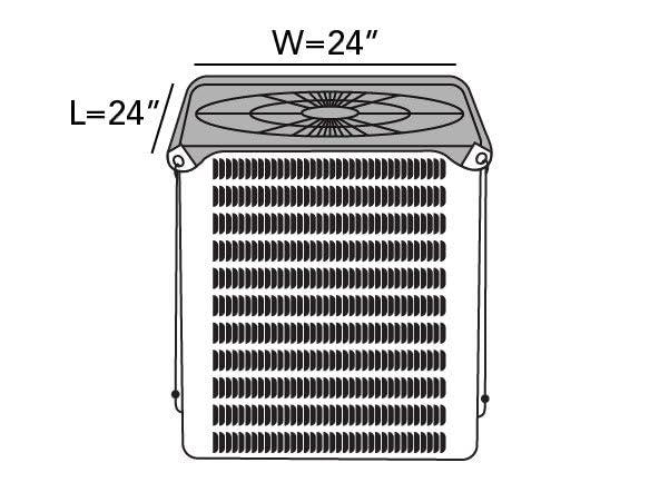 Covermates Armor Top Air Conditioner Cover â€“ Durable Outdoor Protection for AC Units, Ultima 600D Polyester, Armor Top 24W x 24D, Ripstop Grey