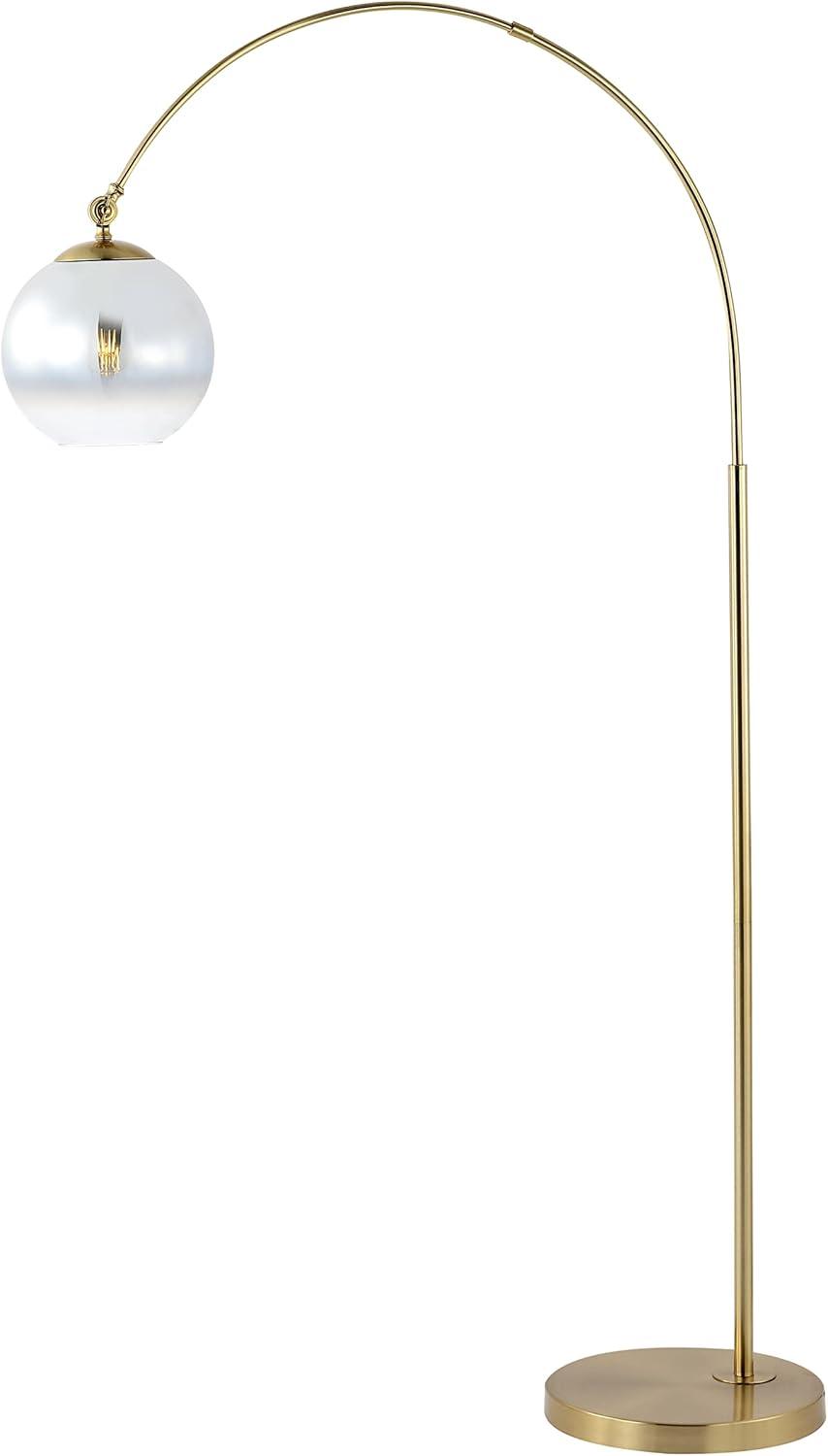 Nora Minimalistic Transitional 71" Brass Gold LED Arc Floor Lamp