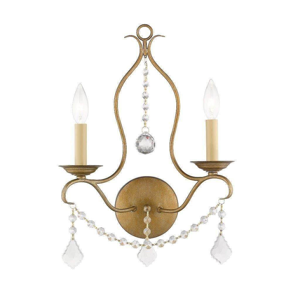 Livex Lighting Chesterfield 2 - Light Wall Light in  Antique Gold Leaf