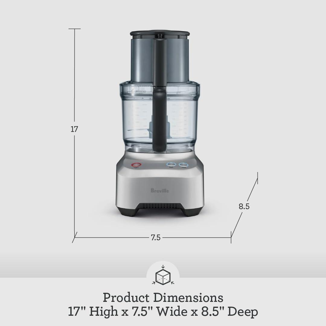 Breville Sous Chef 12 Cup Food Processor Brushed Stainless Steel: 1000W, 12-Cup, Safety Lock, Dishwasher-Safe Parts
