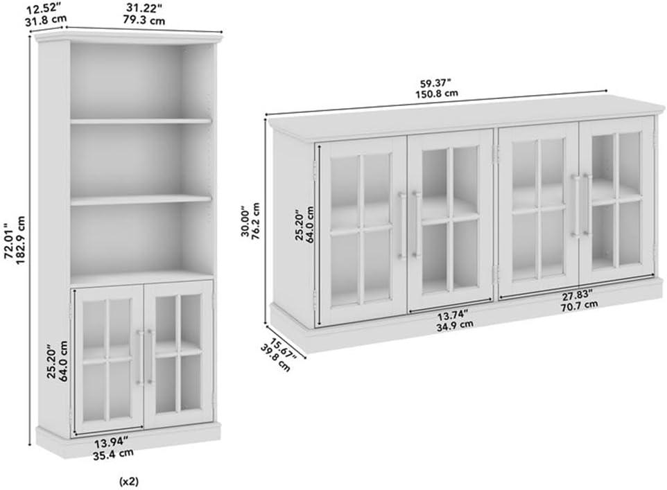 Westbrook 60W TV Stand for 75 Inch TV with Bookcases by Bush Furniture