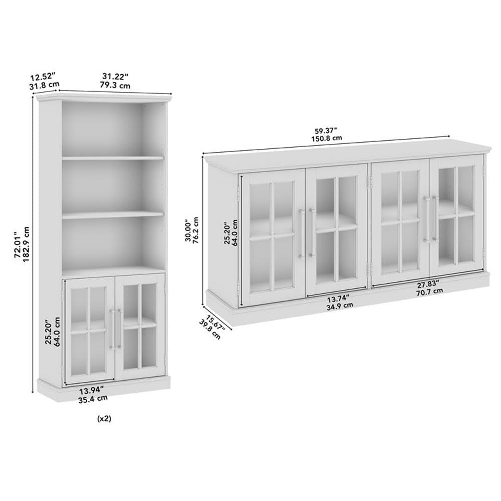 Westbrook 60W TV Stand for 75 Inch TV with Bookcases by Bush Furniture