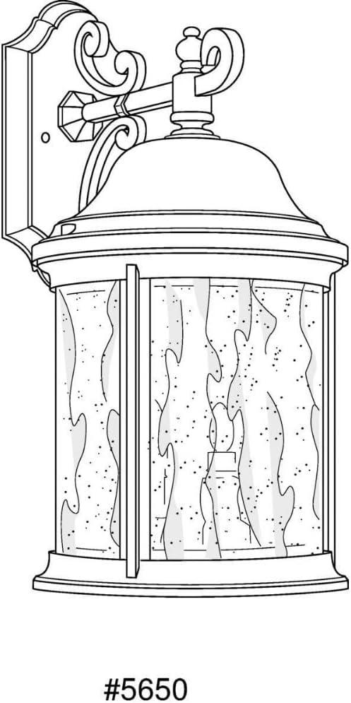 Progress Lighting Ashmore 3-Light Outdoor Wall Lantern in Textured Black, Clear Seeded Glass