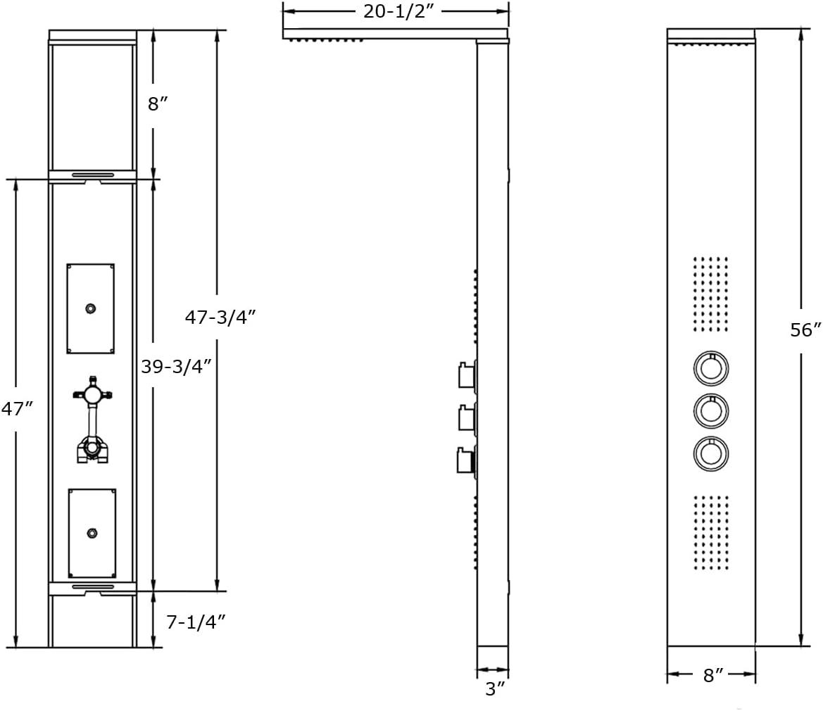 56'' Shower Panel with Adjustable Shower Head