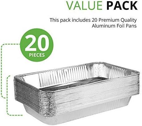 Stock Your Home 21x13" Aluminum Foil Pans (20 Piece Count) - High-Temperature Baking & Serving Trays