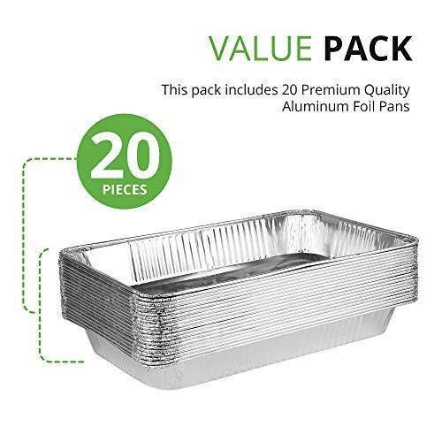 Stock Your Home 21x13" Aluminum Foil Pans (20 Piece Count) - High-Temperature Baking & Serving Trays
