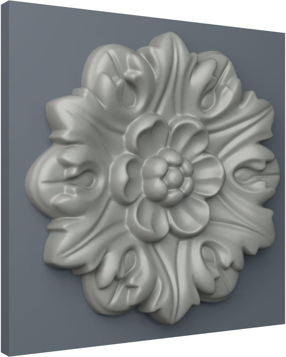 Primed Gray Round Floral Crown Rosette, 7.625"