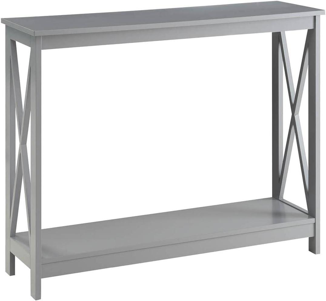 Gray Oxford 40" Wood Console Table with Storage Shelf