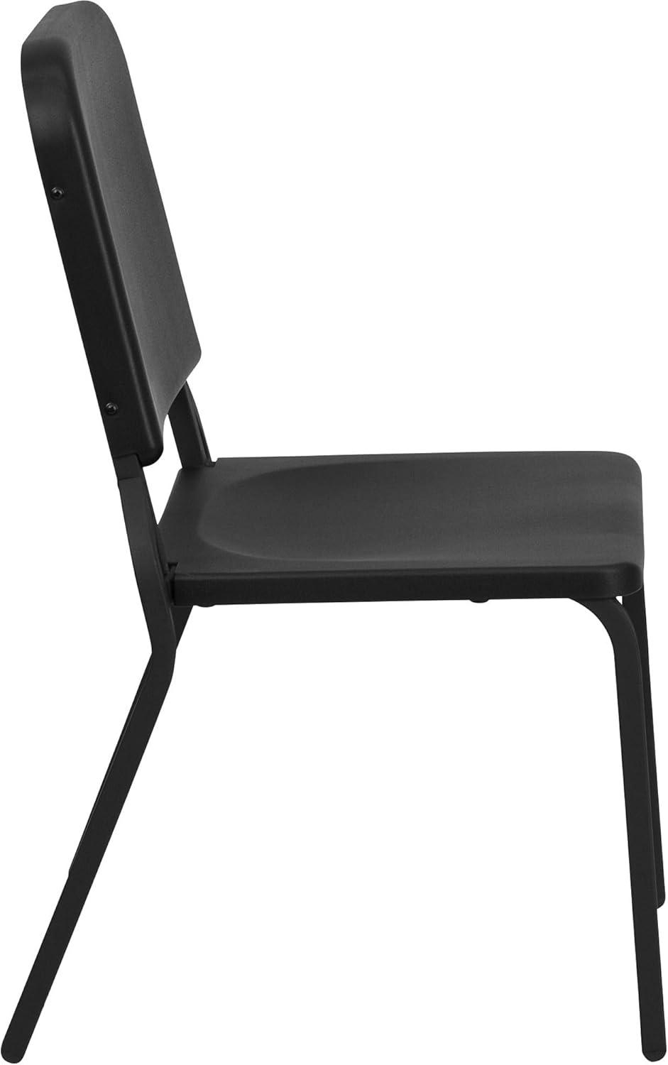 Black Stackable Plastic and Steel Music Chair