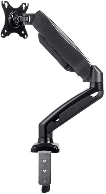 Black Adjustable Steel and Aluminum Single Monitor Desk Mount