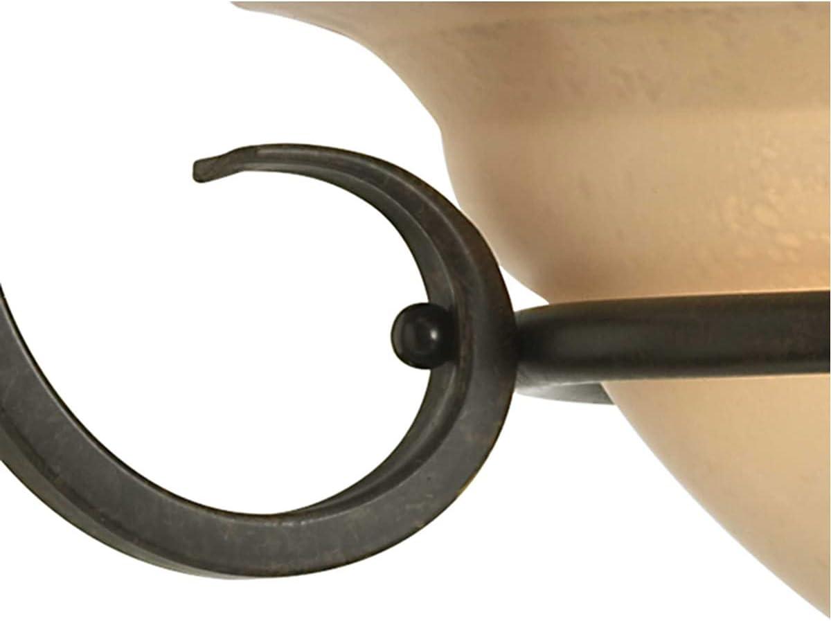 Progress Lighting Torino 3-Light Semi-Flush in Forged Bronze with Etched White Glass Bowl
