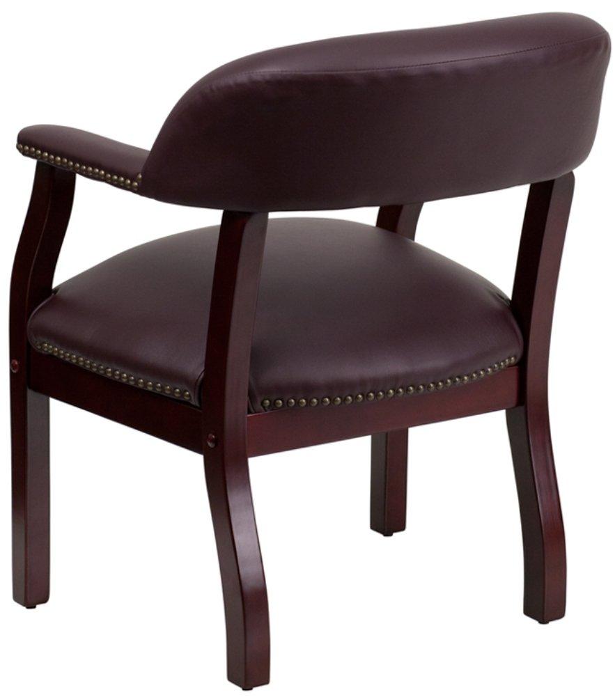 Leather Seat Waiting Room Chair with Wood Frame