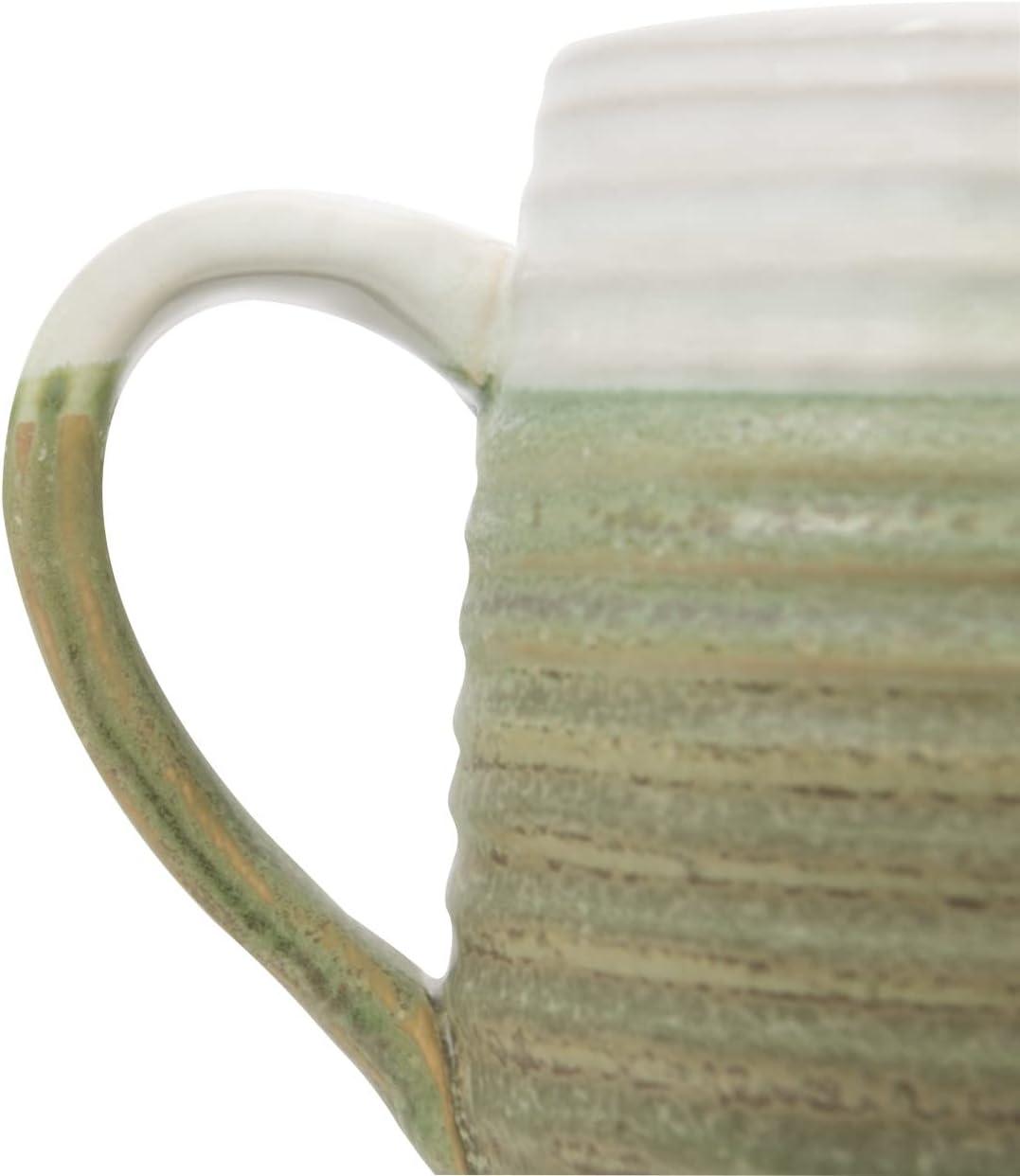 Creative Co-Op Large Multi-color Stoneware Mugs with Ribbed Sides (Set of 4 Colors)