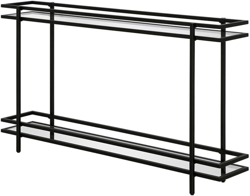 Evelyn&Zoe Robillard 52" Wide Rectangular Console Table, Blackened Bronze