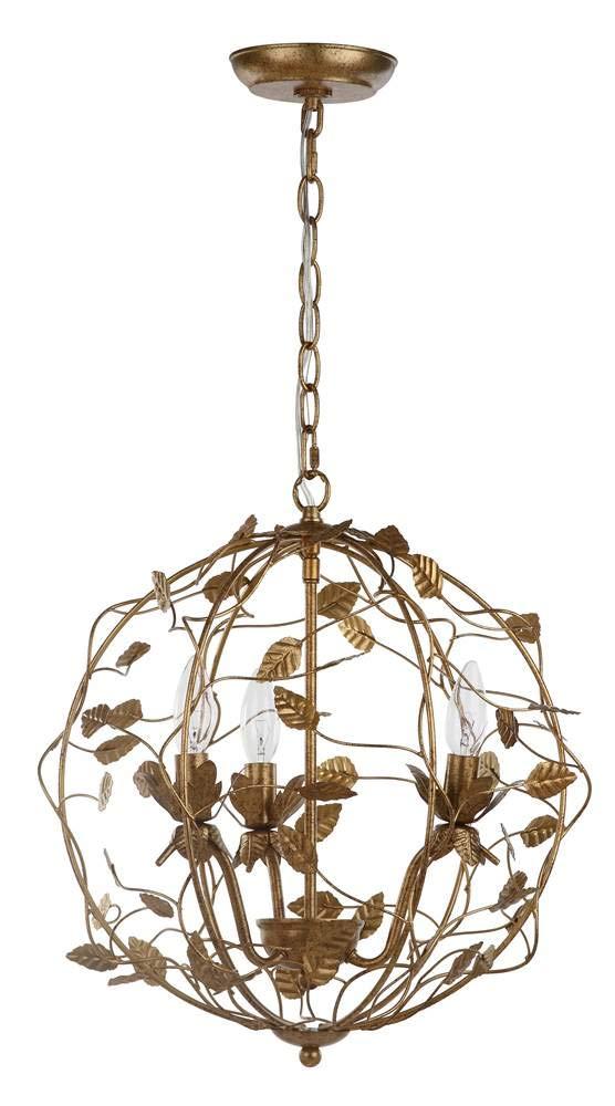 Austen 3 Light 17" Chandelier - CHA4007 - Gold - Safavieh