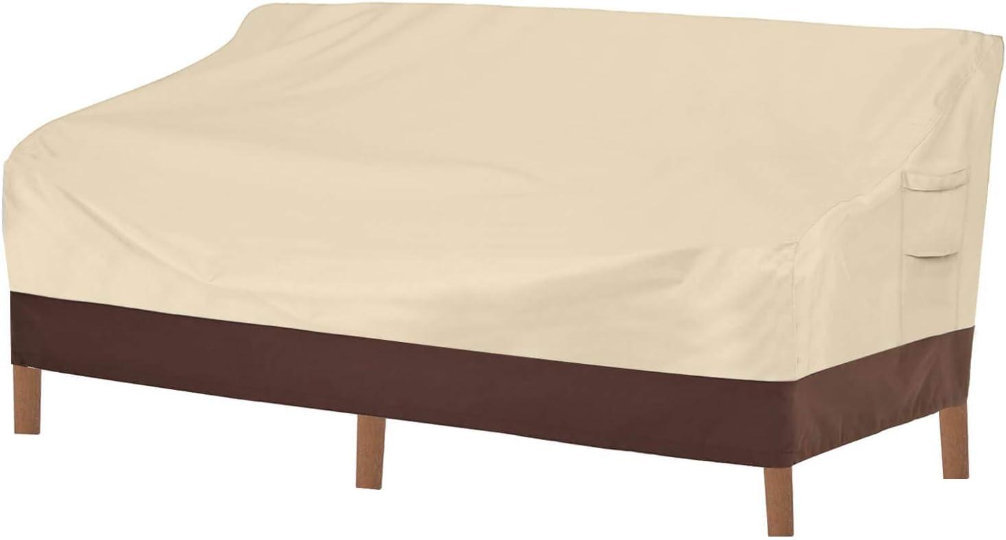 Beige and Brown Heavy Duty Waterproof 3-Seater Patio Sofa Cover