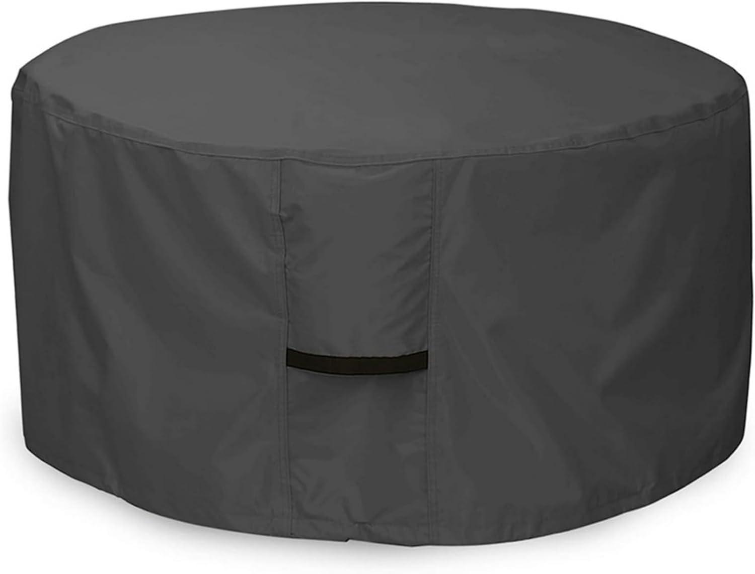 Black Waterproof 600D Polyester Round Fire Pit Cover 36 Inch