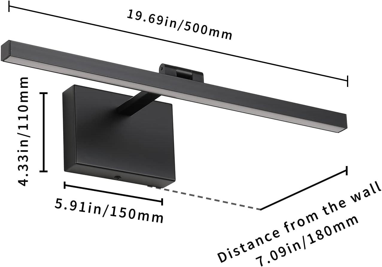 Matte Black Adjustable LED Wall Picture Light