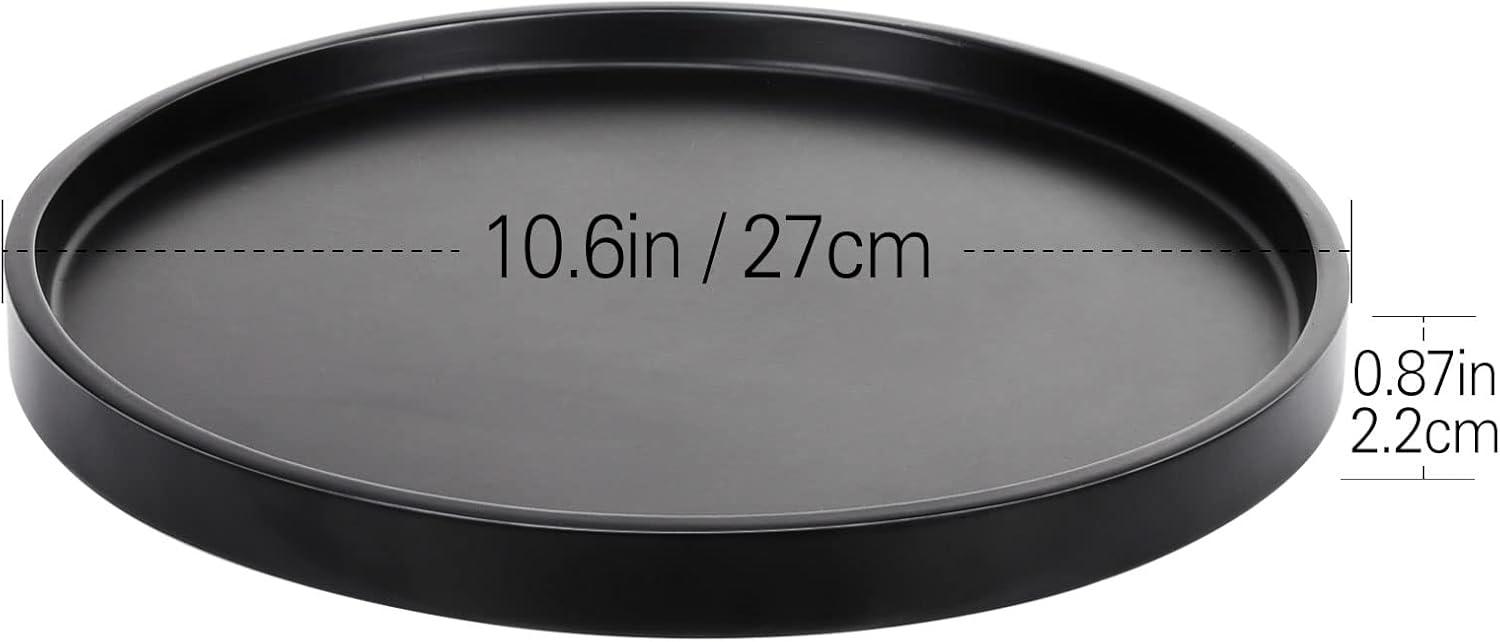 Shinowa Vanity Tray, Resin Bathroom Decorative Tray Catchall Organizer Jewelry Dish Tray for Bathroom Bedroom Counter-top Vanity Organization Vanity Table Jewelry Organizer, Matte Black